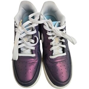 Nike Air Force 1 LV8 GS "Still Blue" Iridescent Purple / Black / White Youth 7Y